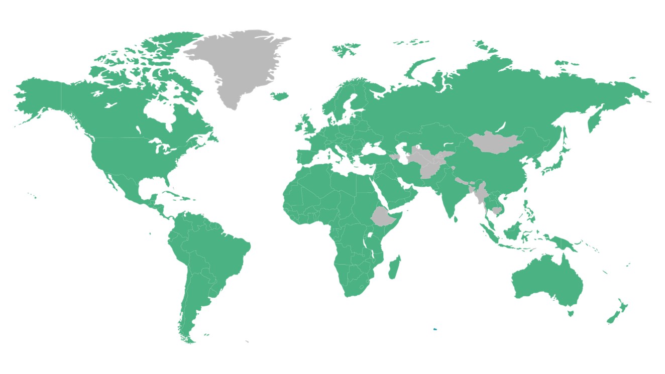 Mapa de los idiomas disponibles en ExESS